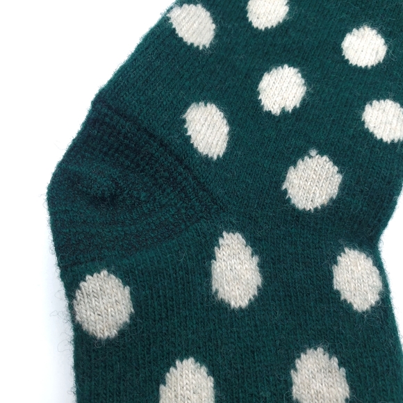 Garnet Hill Dot Socks Cashmere Blend Women's Green White 9-11 Slightly Imperfect - Picture 6 of 6